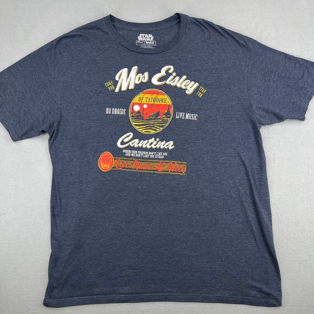 Star Wars Mos Eisley Cantina Tatooine Graphic Tee Mad Engine Navy Blue Mens XXL